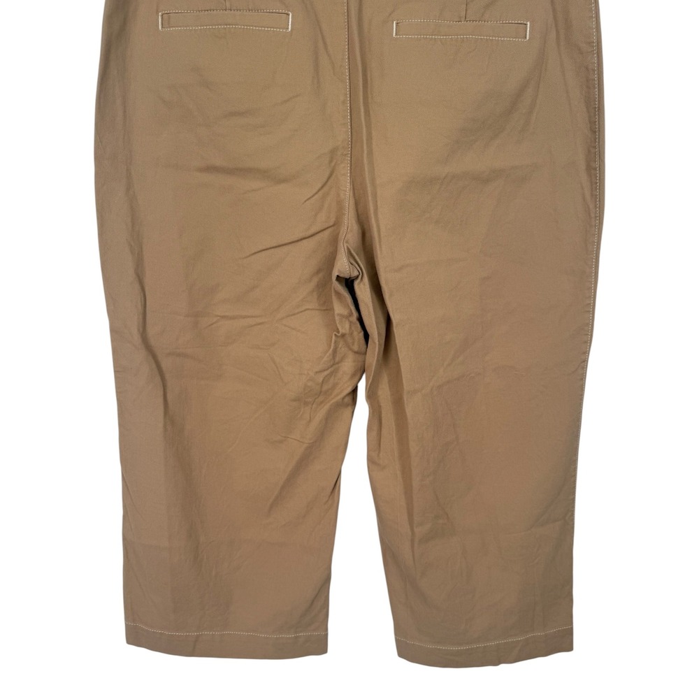 LOFT Womens Palmer Wide Leg Cropped Pants Tan Size 14P Neutral Preppy Casual - Picture 10 of 12